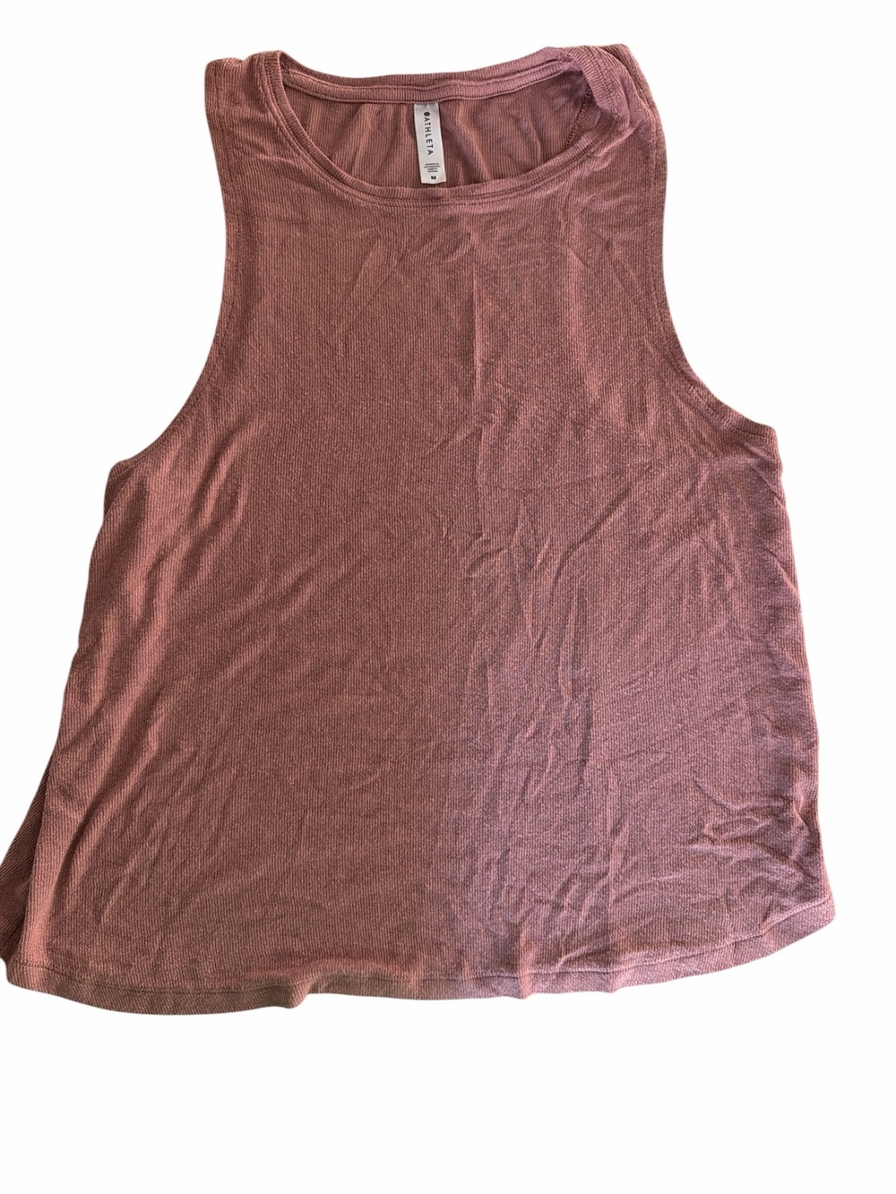 Athleta Mauve Ribbed High Neck Tank Top - Size Medium